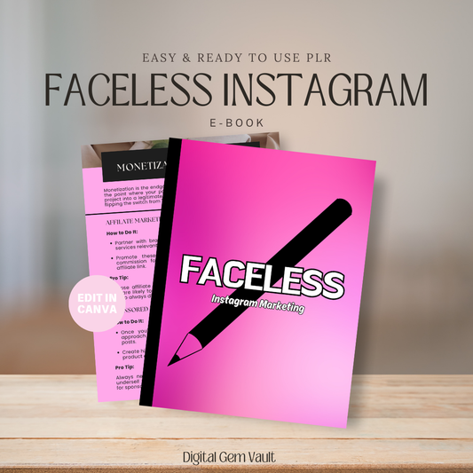 PLR Faceless Digital Instagram Marketing E-Book