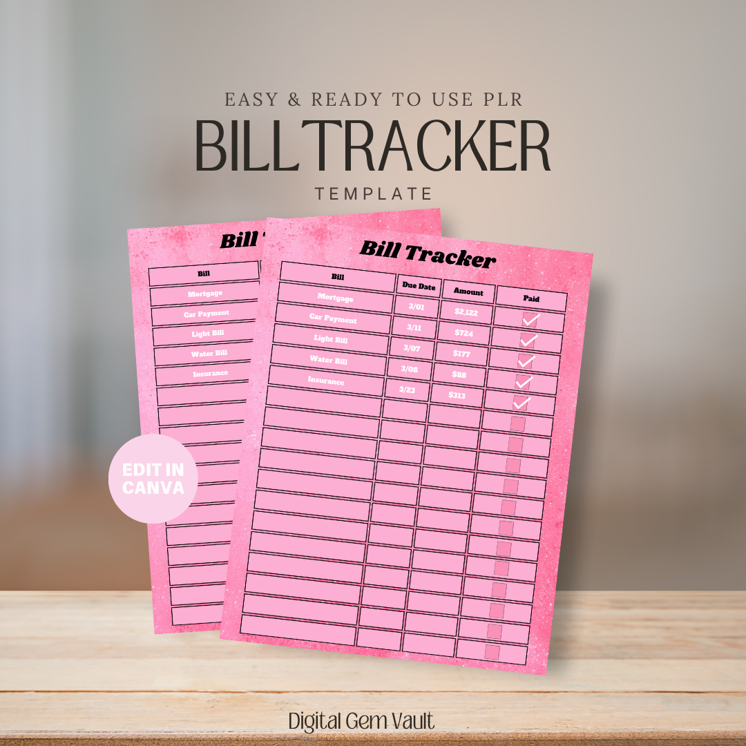 PLR Bill Tracker Template