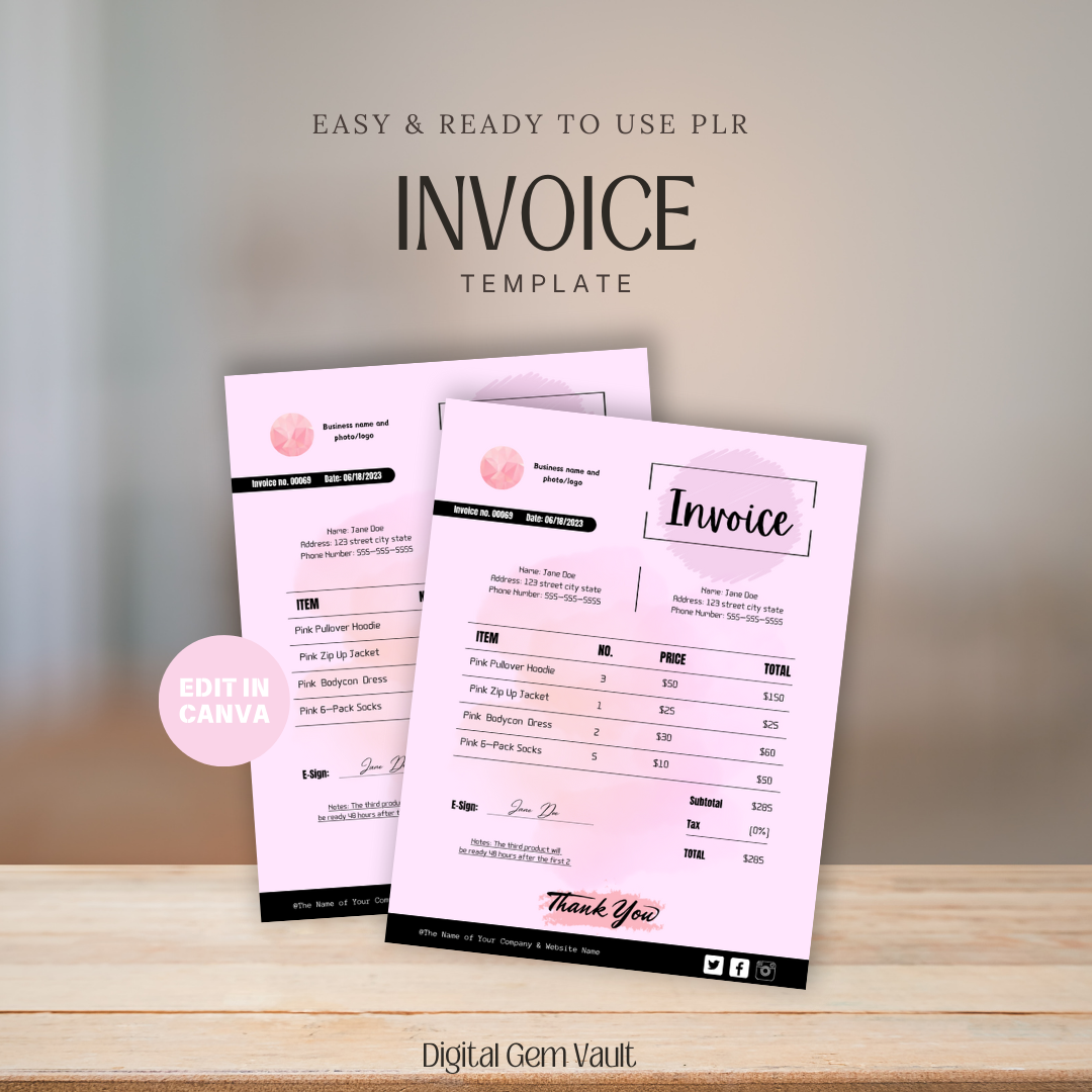 PLR Invoice Template