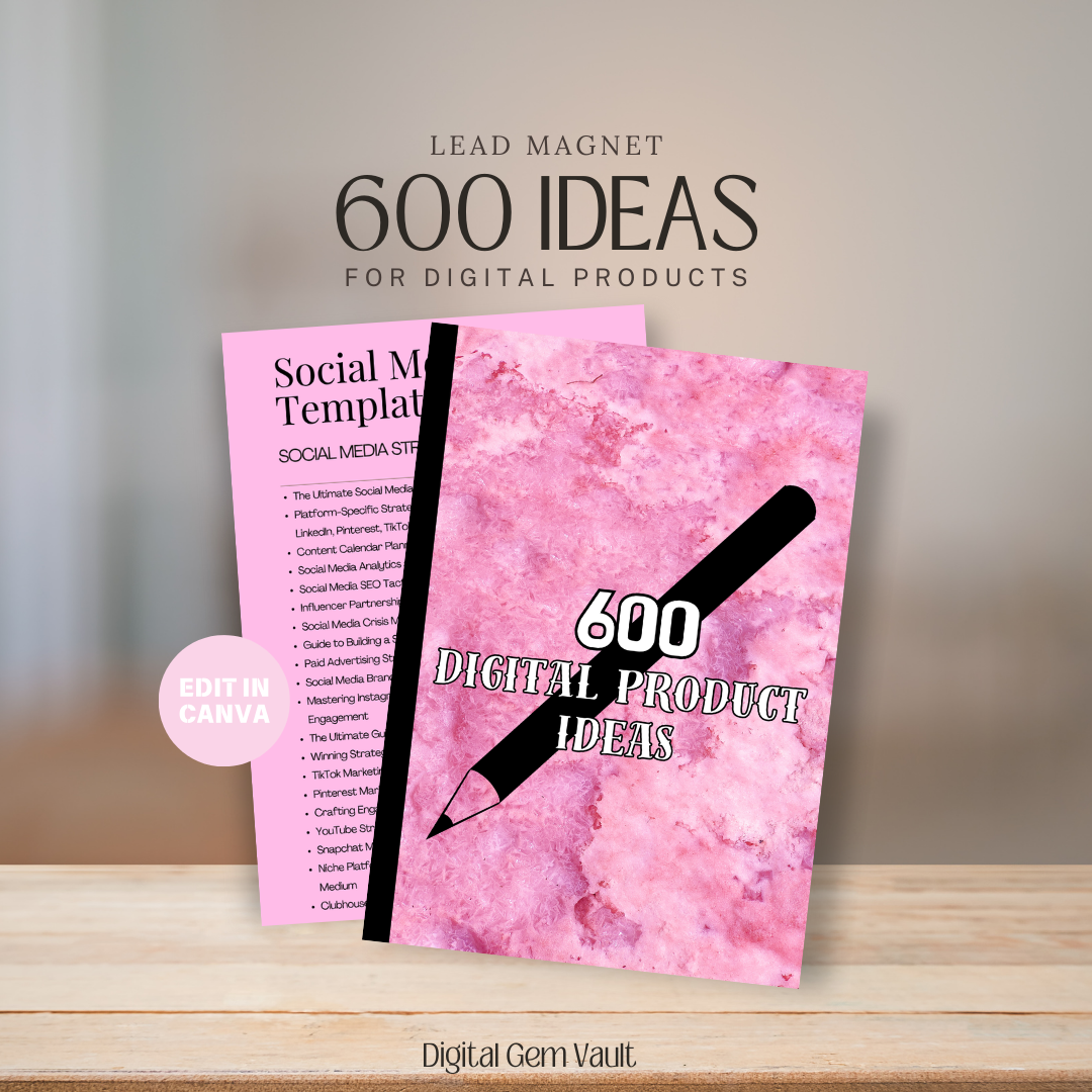 PLR Lead Magnet 600 Digital Product Ideas