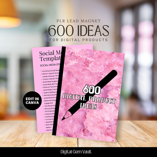 PLR Lead Magnet 600 Digital Product Ideas