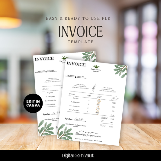PLR Invoice Template