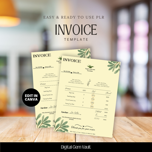 PLR Invoice Template